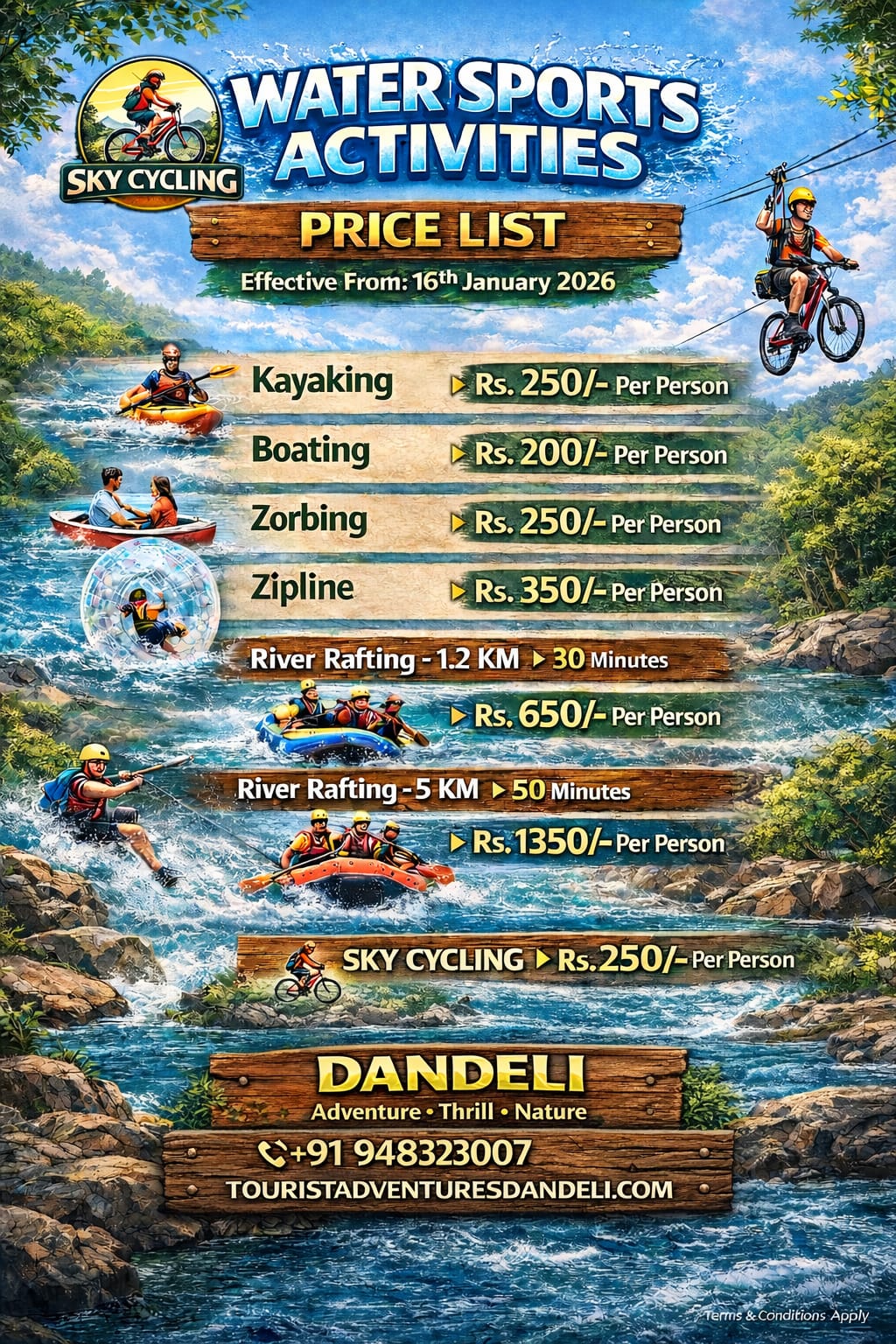 water adventure activities dandeli Tourist Adventure Dandeli