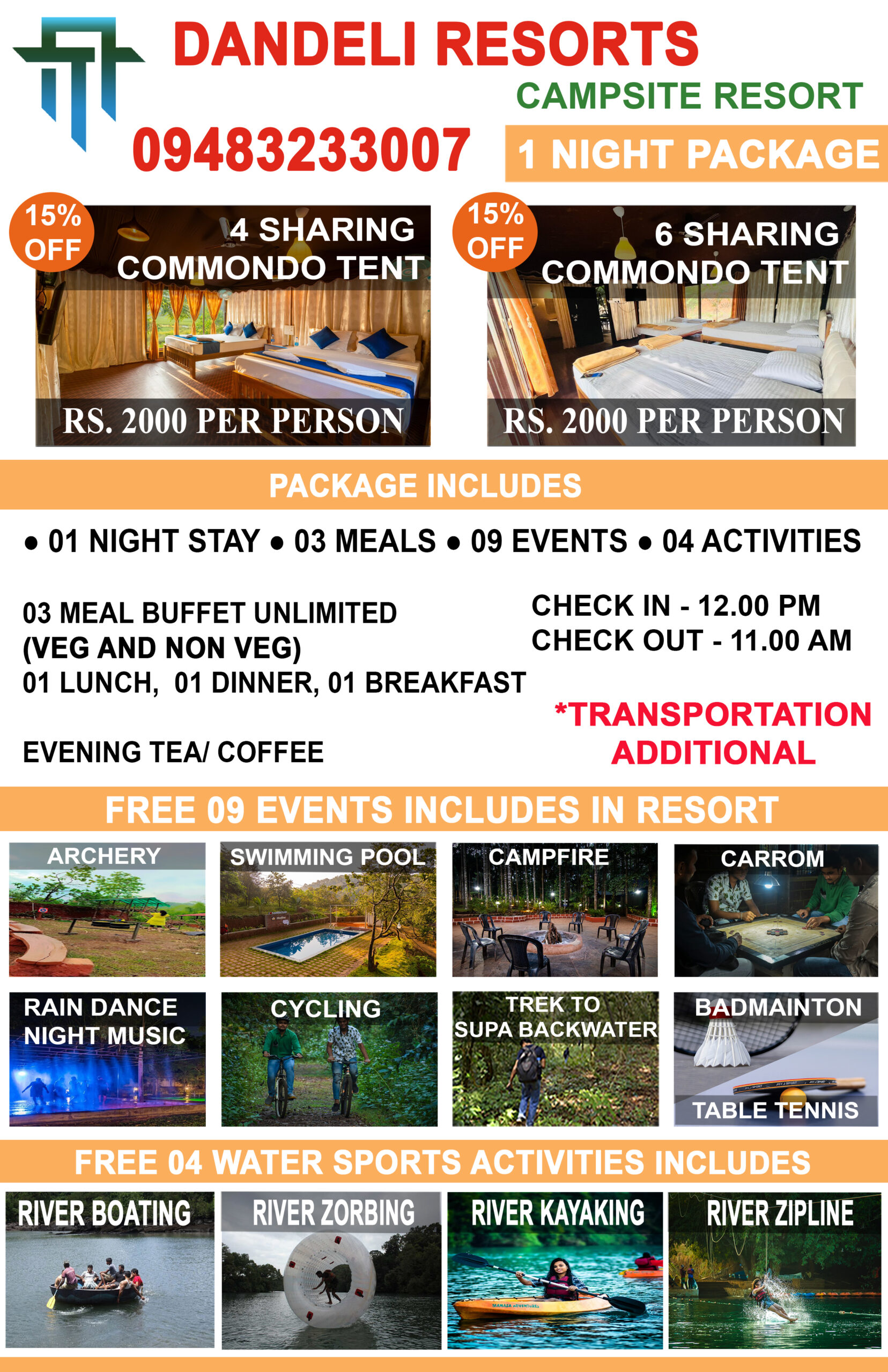 FIREFLYES PACKAGE dandeli camping packages