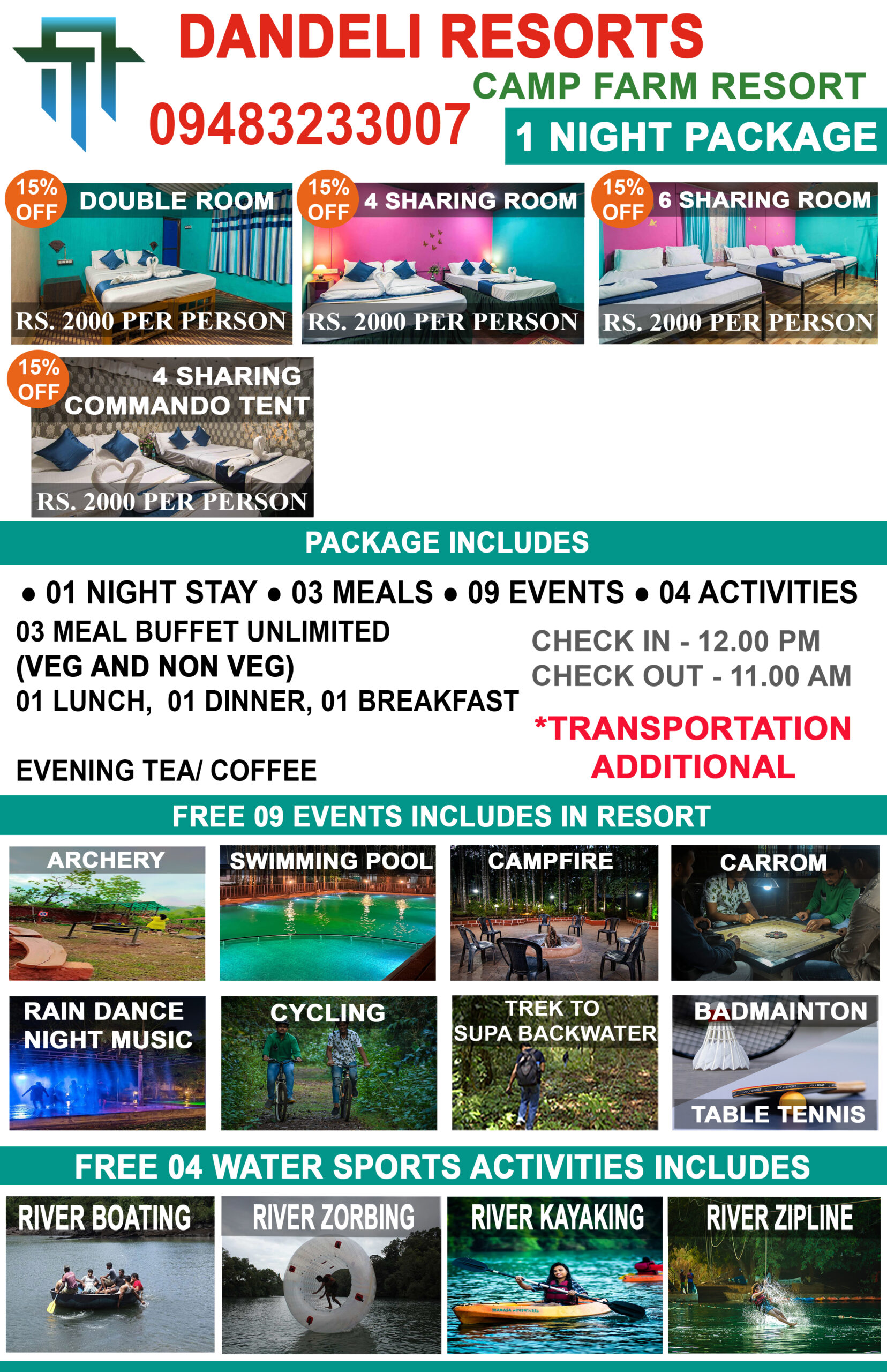 FLY CATHER PACKAGE dandeli holiday package